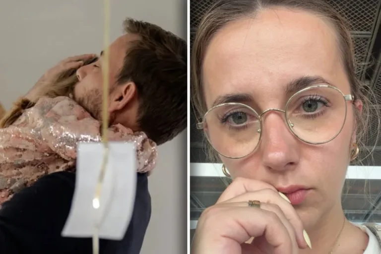 Anna Heiser mit besorgtem Blick am Flughafen