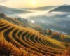 Weinbergterrassen über der Mosel in Rheinland-Pfalz — Heimat romantischer Landwirt Singles