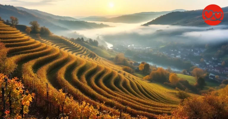 Weinbergterrassen über der Mosel in Rheinland-Pfalz — Heimat romantischer Landwirt Singles