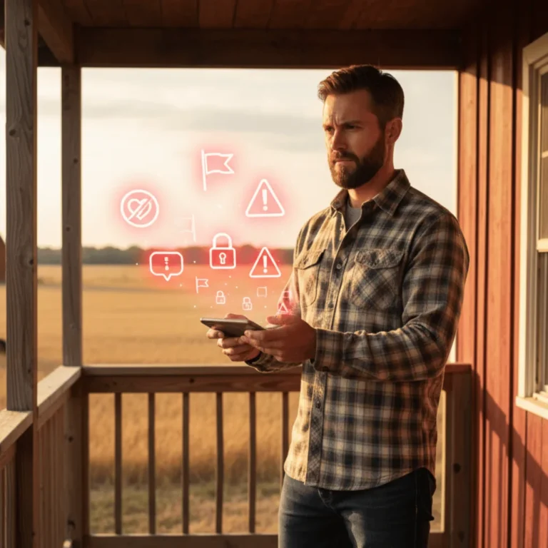 Rote Flaggen beim Online-Dating: Worauf Landwirte und Singles vom Land achten sollten. Dieser Leitfaden hilft Ihnen, die typischen roten Flaggen frühzeitig zu erkennen. Es geht darum, Ihre wertvolle Zeit und Ihr Herz zu schützen,