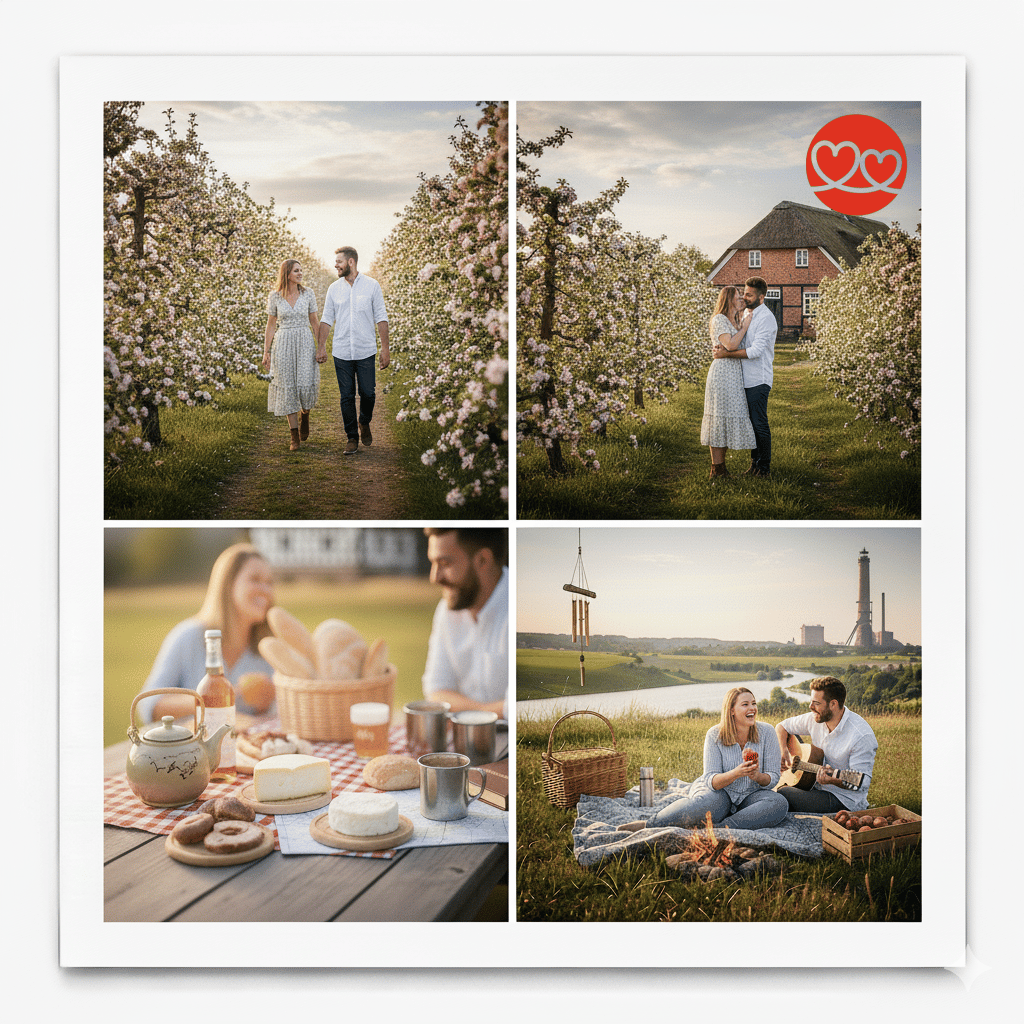 Dein Dating-Guide für das Alte Land! Finde romantische Date-Ideen zur Apfelblüte & Tipps für Singles vom Land zwischen Jork, Stade und Hamburg.