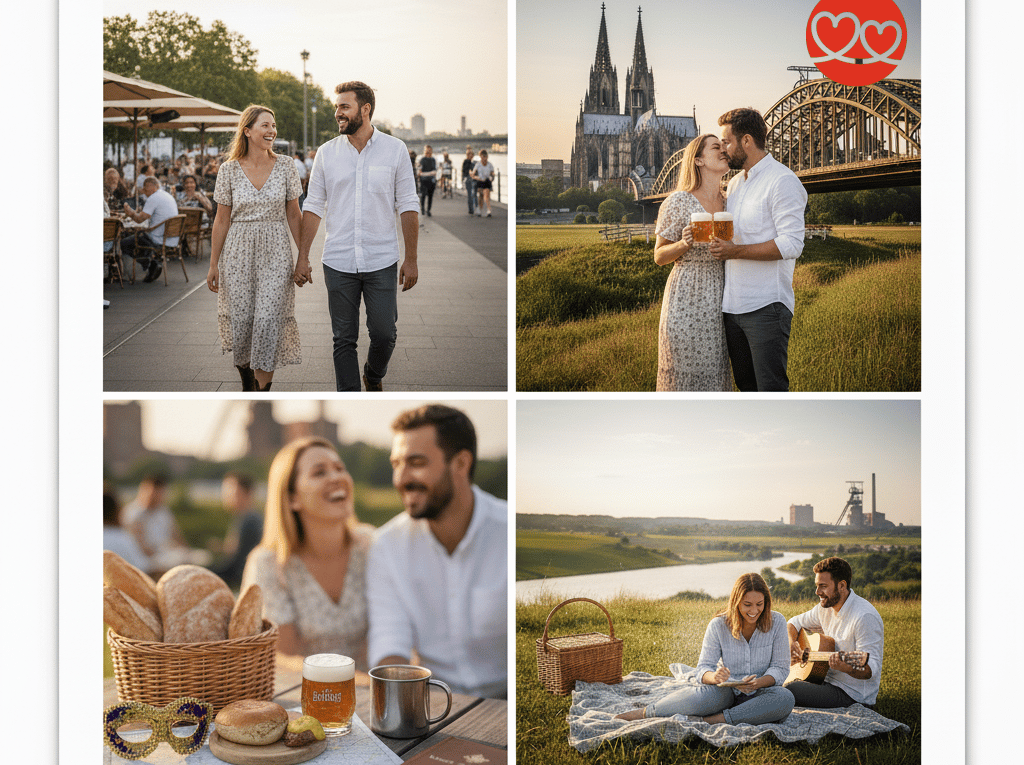 Dein Guide für die Partnersuche im Rheinland! Entdecke Date-Ideen in Köln & Düsseldorf und Tipps für Singles vom Land zwischen Karneval und Natur.