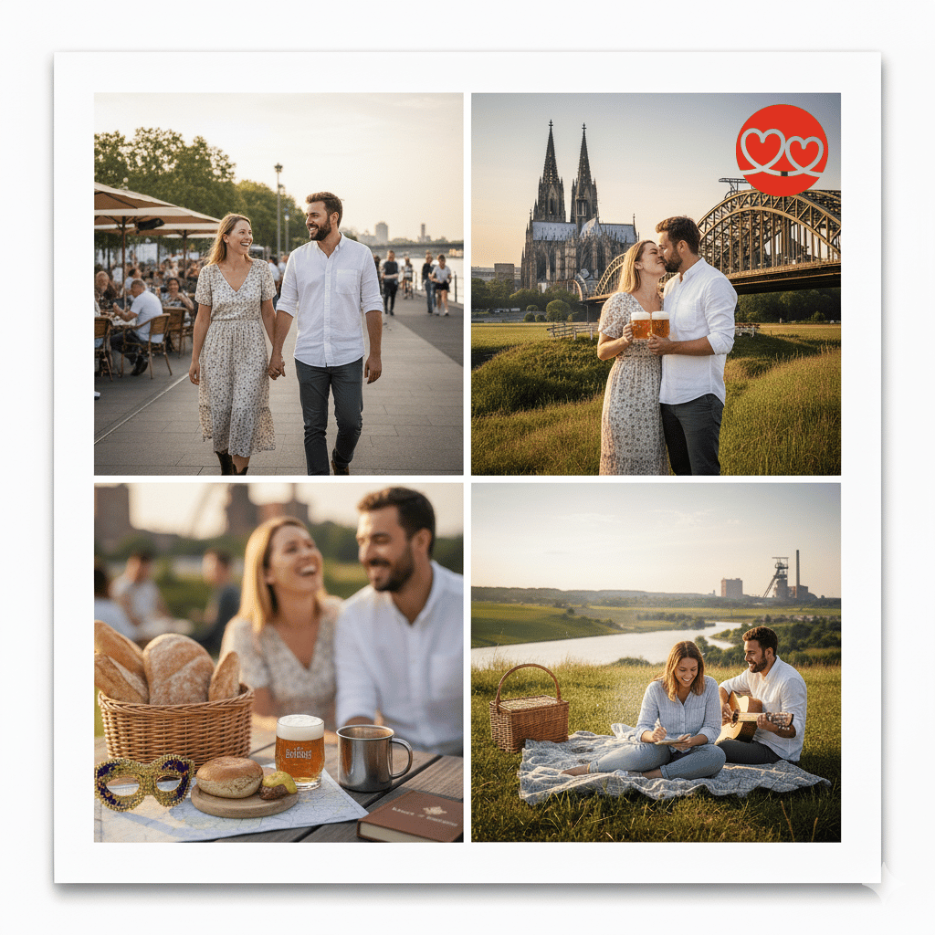 Dein Guide für die Partnersuche im Rheinland! Entdecke Date-Ideen in Köln & Düsseldorf und Tipps für Singles vom Land zwischen Karneval und Natur.