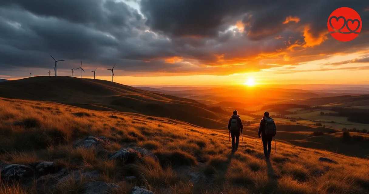 Singles Dates in der Rhön | Sonnenuntergang über den Hochlagen der Rhön — Traumkulisse für Singles und Naturmenschen