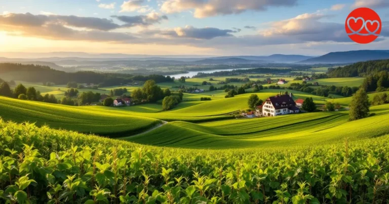 Hopfenanbau in Niederbayern mit Blick ins Donautal — Heimat niederbayerischer Landwirt Singles